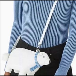 Kate Spade Arctic Friends Polar Bear Leather Crossbody Bag Ivory K4744 $329 NWT